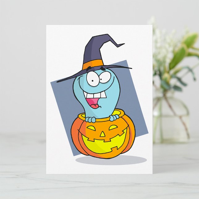 Halloween Ghost in Pumpkin Spooky Witch  Invitation (Creator Uploaded)