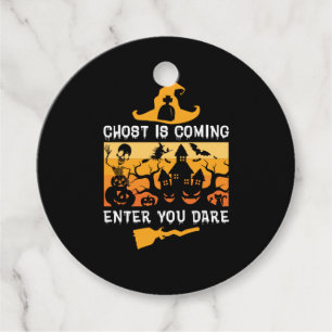 Halloween Ghost Is Coming Enter You Birthday Favour Tags