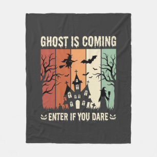 Halloween Ghost Is Coming Haunted House Fleece Blanket