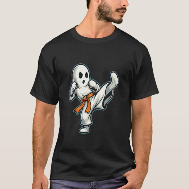 Halloween Ghost karate T-Shirt (Front)
