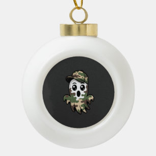 Halloween Ghost Kids Ceramic Ball Christmas Ornament