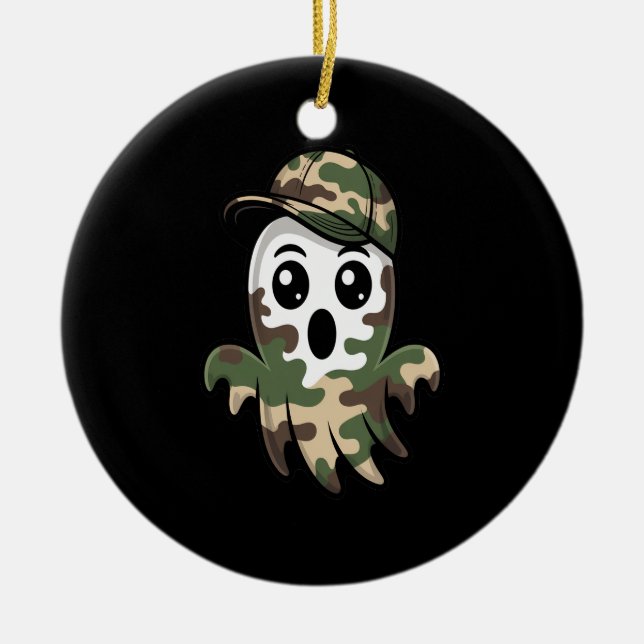 Halloween Ghost Kids Ceramic Ornament (Front)