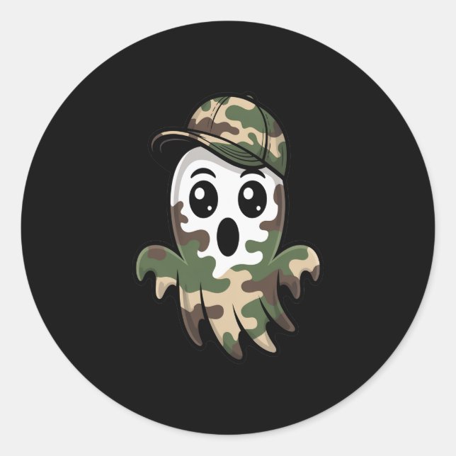 Halloween Ghost Kids Classic Round Sticker (Front)