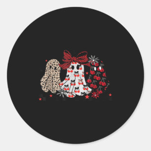 Halloween Ghost Leopard,cute Boo Ghost Coquette,so Classic Round Sticker