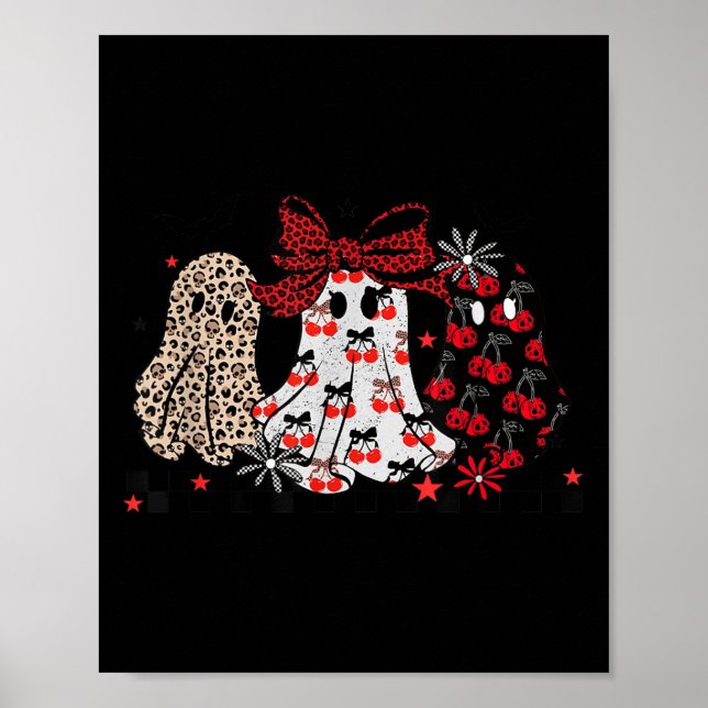 Halloween Ghost Leopard,cute Boo Ghost Coquette,so Poster (Front)