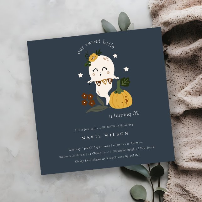 Halloween Ghost Little Boo Any Age Birthday Invite (Creator Uploaded)