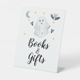 Halloween Ghost Little Boo Baby Shower Gifts Pedestal Sign