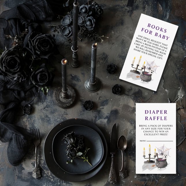 Halloween Ghost Little Boo Books for Baby Enclosure Card (A LITTLE BOO IS ALMOST DUE BABY SHOWER ENCLOSURE CARD )