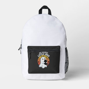 Halloween Ghost Little Boo Cat Printed Backpack