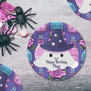 Halloween ghost magic potions cute birthday  paper plate