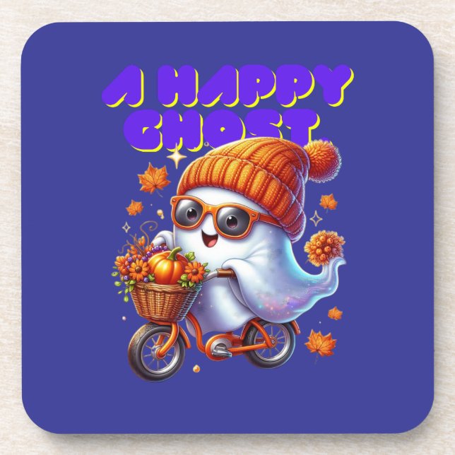 Halloween Ghost Milk Tea Coaster (Front)