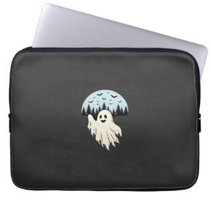 Halloween Ghost Moon Forest Design_1 Laptop Sleeve