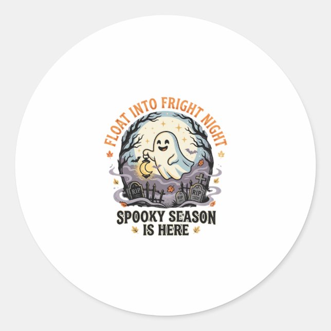 Halloween Ghost Moon Parade Classic Round Sticker (Front)