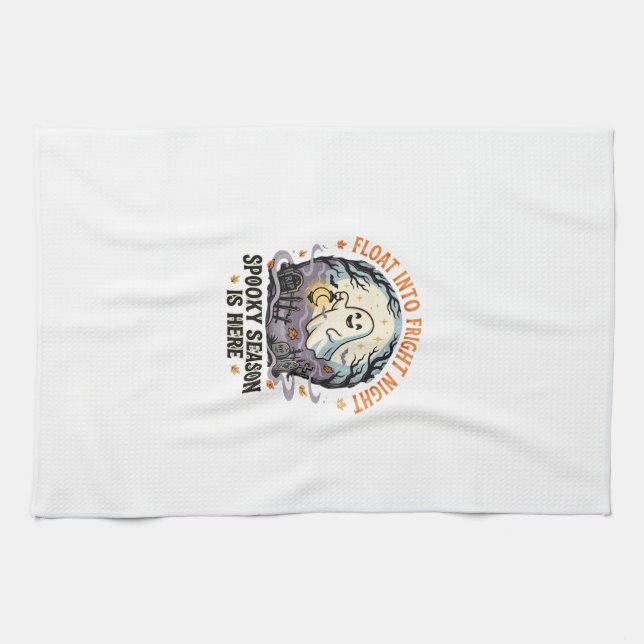 Halloween Ghost Moon Parade Tea Towel (Horizontal)