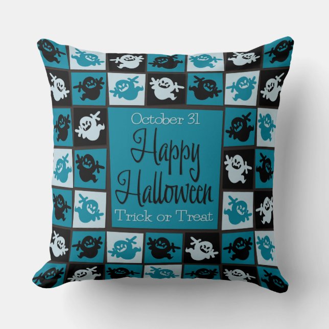Halloween ghost mosaic cushion (Front)