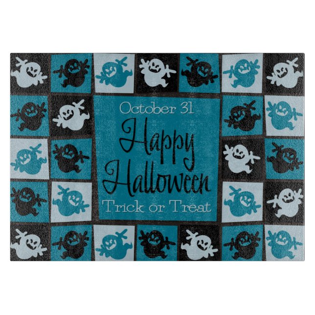 Halloween ghost mosaic cutting board (Front)