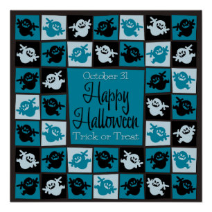 Halloween ghost mosaic poster