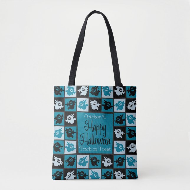 Halloween ghost mosaic tote bag (Front)