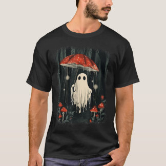 Halloween Ghost Mushroom Spooky Season Cottagecore T-Shirt