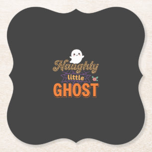 Halloween Ghost Naughty Little Ghost Design Paper Coaster