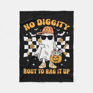 Halloween Ghost No Diggity Bout To Bag It Up Toddl Fleece Blanket