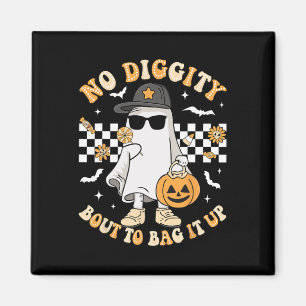 Halloween Ghost No Diggity Bout To G It Up Toddler Magnet