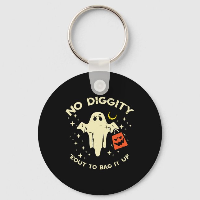 Halloween Ghost No Diggity Costume Boys Girls Kids Key Ring (Front)