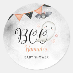 Halloween Ghost October Baby Shower Favor Classic Round Sticker
