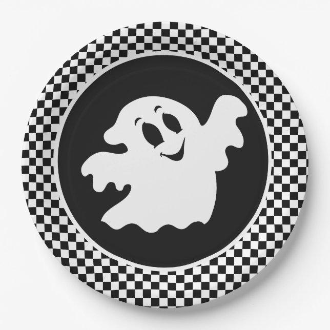 Halloween Ghost Paper Plate (Front)