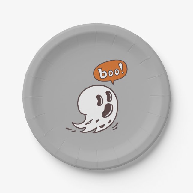 Halloween Ghost Paper Plates (Front)