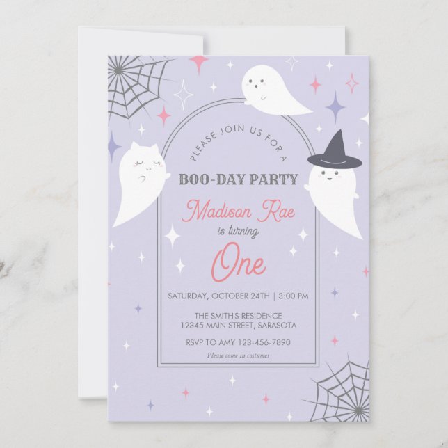 Halloween Ghost Party Arch Frame Birthday Invitation (Front)