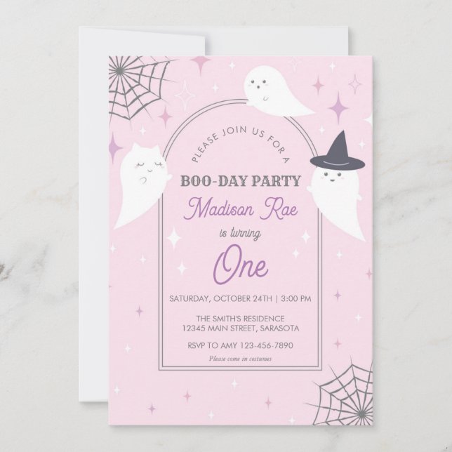 Halloween Ghost Party Arch Frame Birthday Invitation (Front)