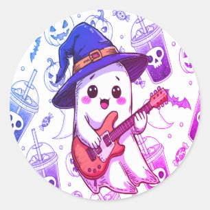 Halloween Ghost Party Fun Spooky Classic Round Sticker