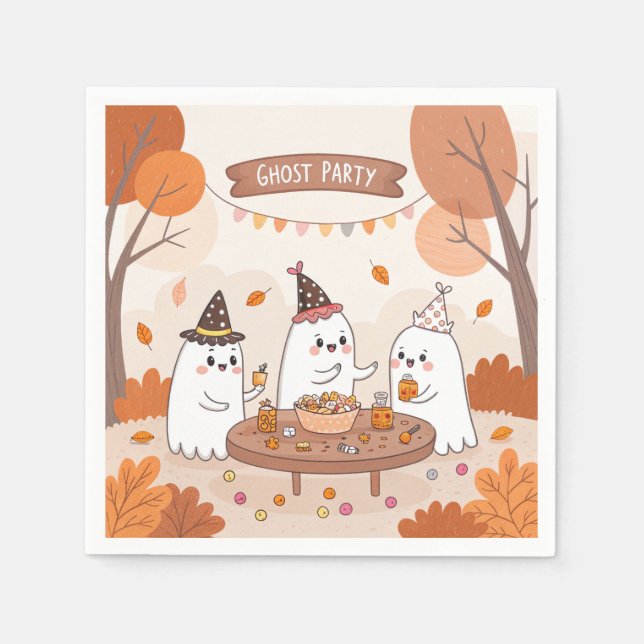 Halloween Ghost Party Napkin (Front)