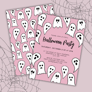 Halloween Ghost Party pink Invitation