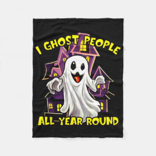 Halloween Ghost People All Year Round Funny Ghosti Fleece Blanket