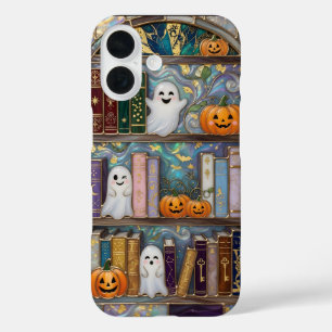Halloween Ghost Phone Case Pumpkin Bookshelf Cute