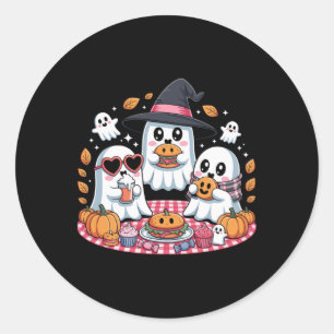 Halloween Ghost Picnic Party Classic Round Sticker