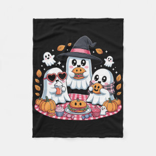 Halloween Ghost Picnic Party Fleece Blanket