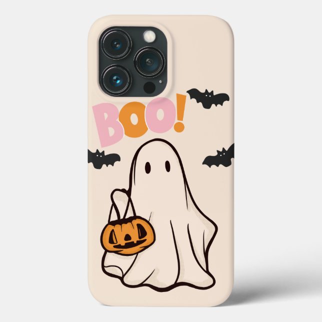 halloween ghost pink and orange design Case-Mate iPhone case (Back)
