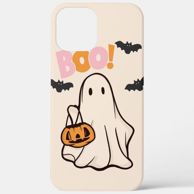 halloween ghost pink and orange design Case-Mate iPhone case (Back)