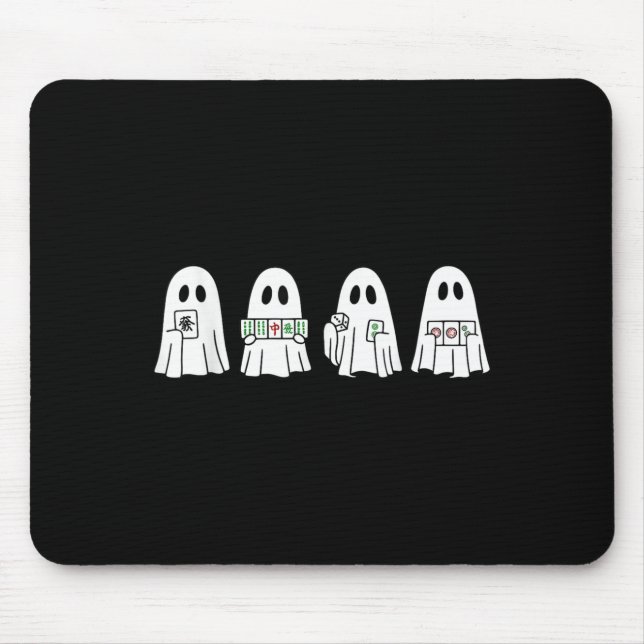 Halloween Ghost Playing Mahjong Soky Season Game D Mouse Pad (Front)