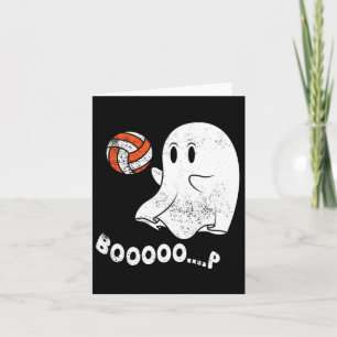 Halloween Ghost Playing Volleyll Player Sport Cost Card