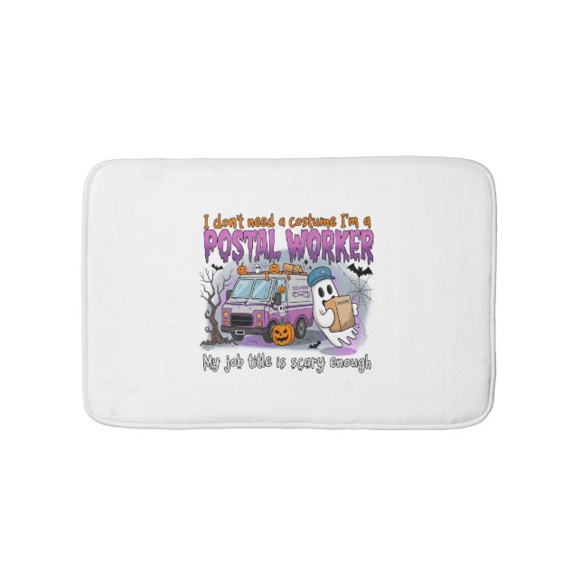 Halloween Ghost,Postal Worker Bath Mat (Front)