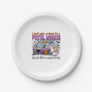 Halloween Ghost,Postal Worker Paper Plate