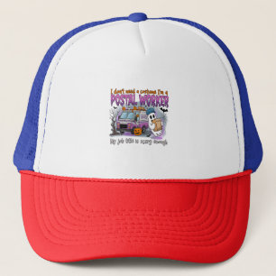 Halloween Ghost,Postal Worker Trucker Hat