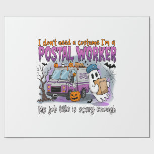 Halloween Ghost,Postal Worker Wrapping Paper