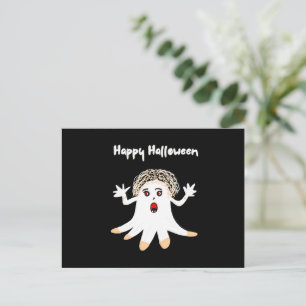 Halloween ghost postcard