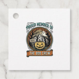 Halloween Ghost Proud Member Boo Crew Vintage Funn Favour Tags