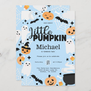 Halloween Ghost Pumpkin Birthday Party Invitation
